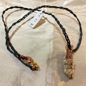 Citrine cluster, jewelry necklace, hand made